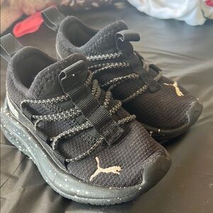 Puma Black Sneakers with Cushioned Midsole and Mesh Upper